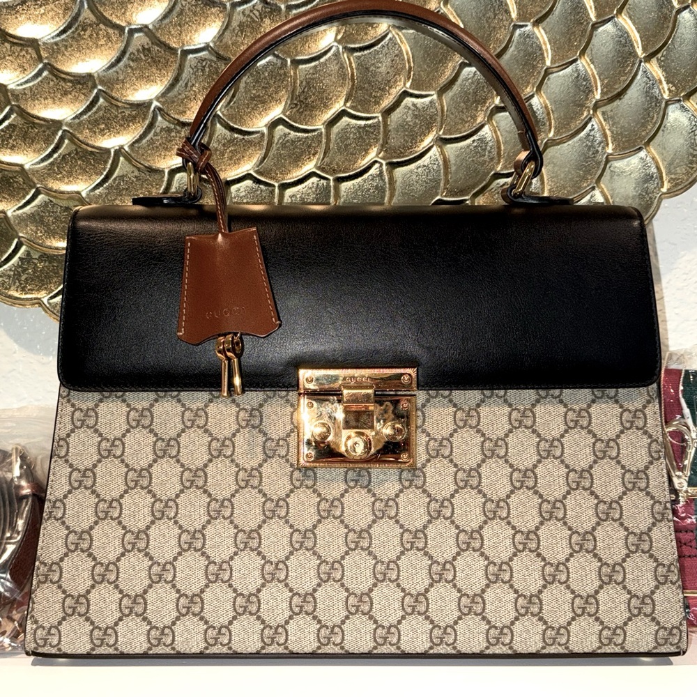 Gucci Black and Brown Satchel